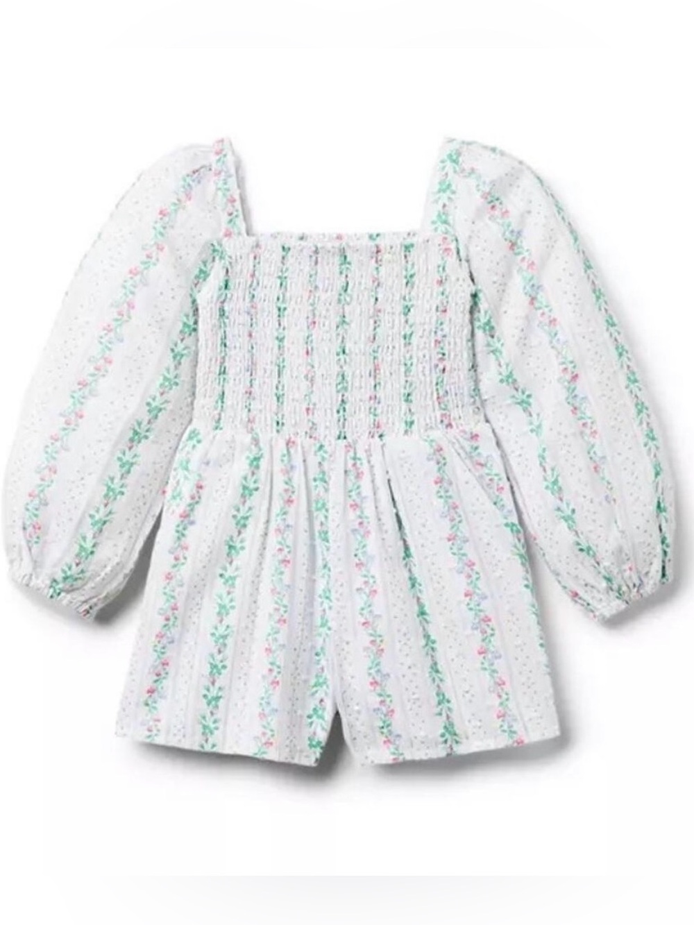 Janie and Jack white floral romper